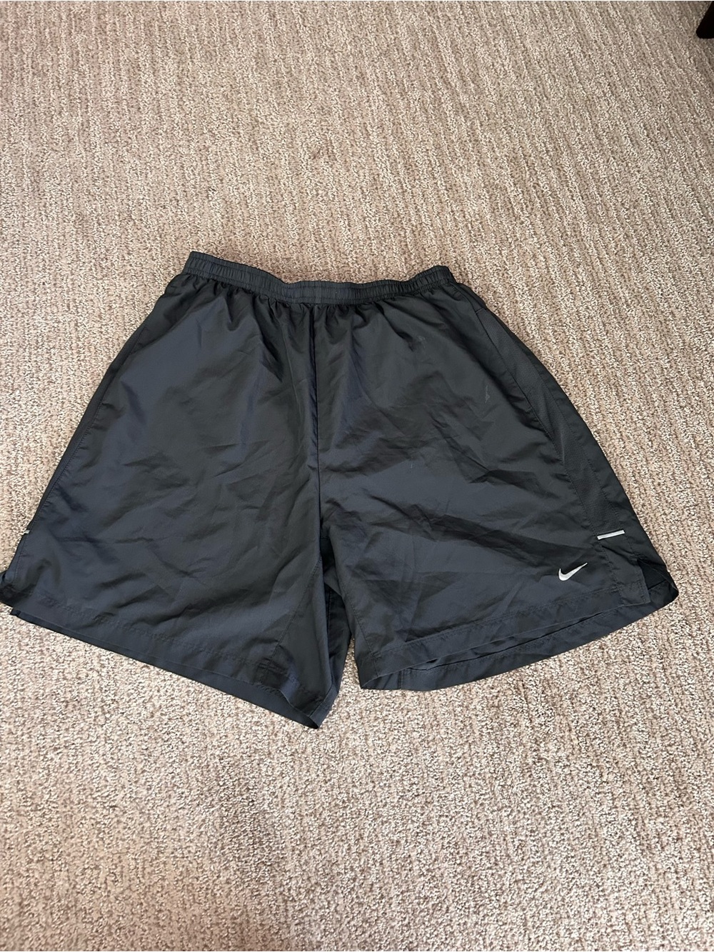 Nike Men’s Black Athletic Running Shorts with Swoosh